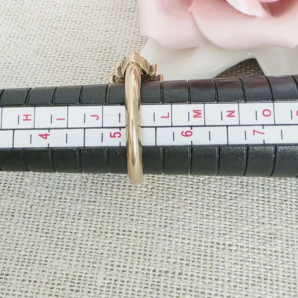 VINTAGE Avon Faux Pearl Turquoise Gold Tone Ring - Picture 5 of 5